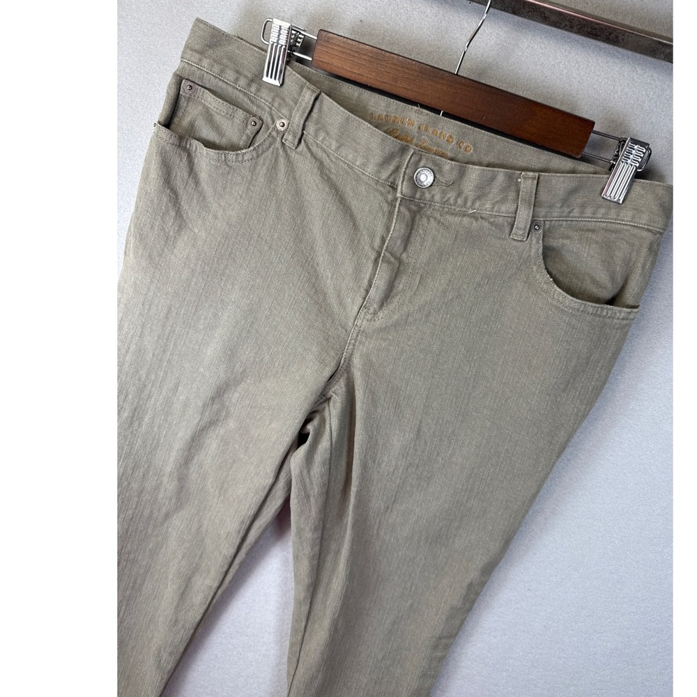 Lauren Jeans‎ Co. Ralph Lauren Women's Beige Denim Pants Size 8 Academia Office